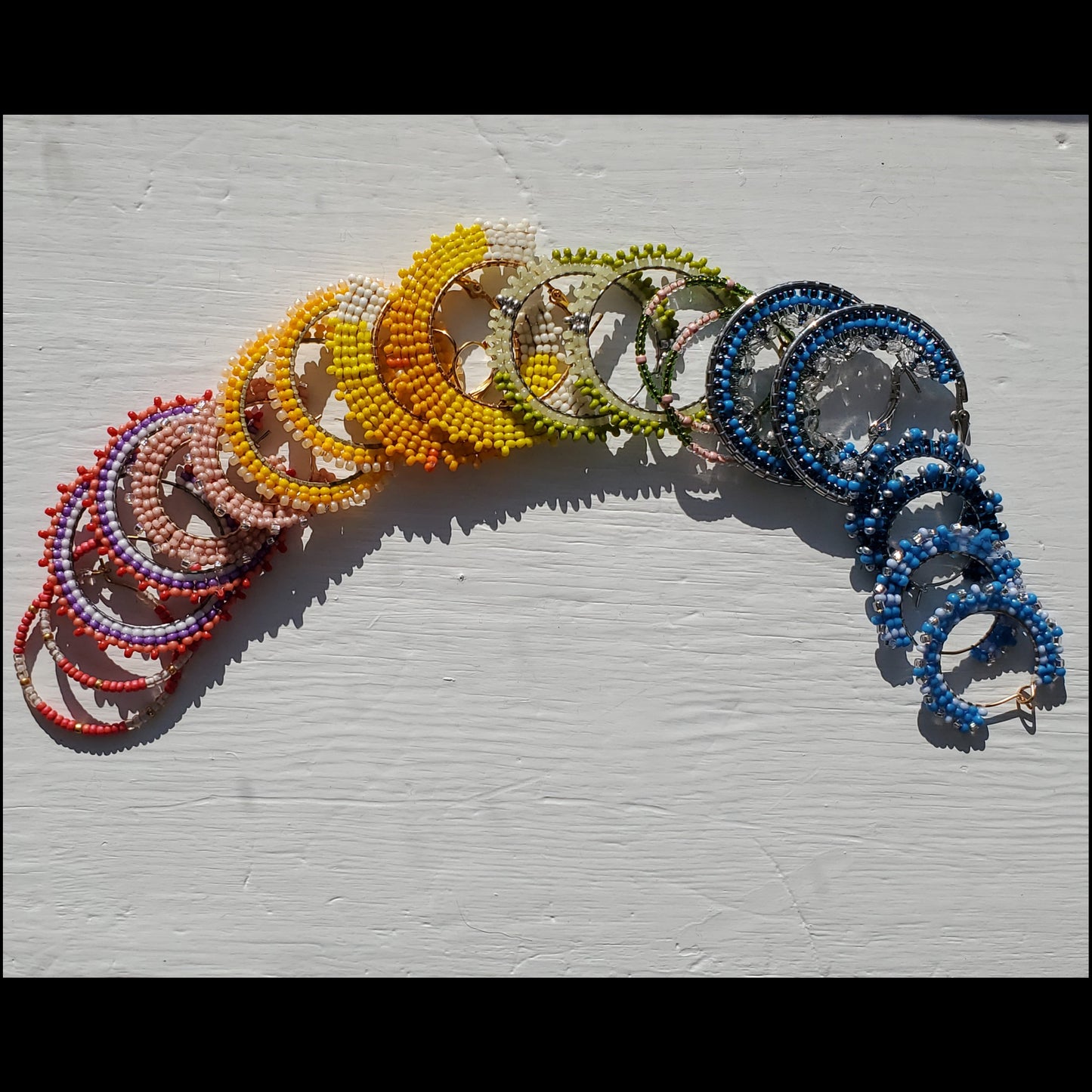 Teal Woven Hoop Earrings (The Juliet)