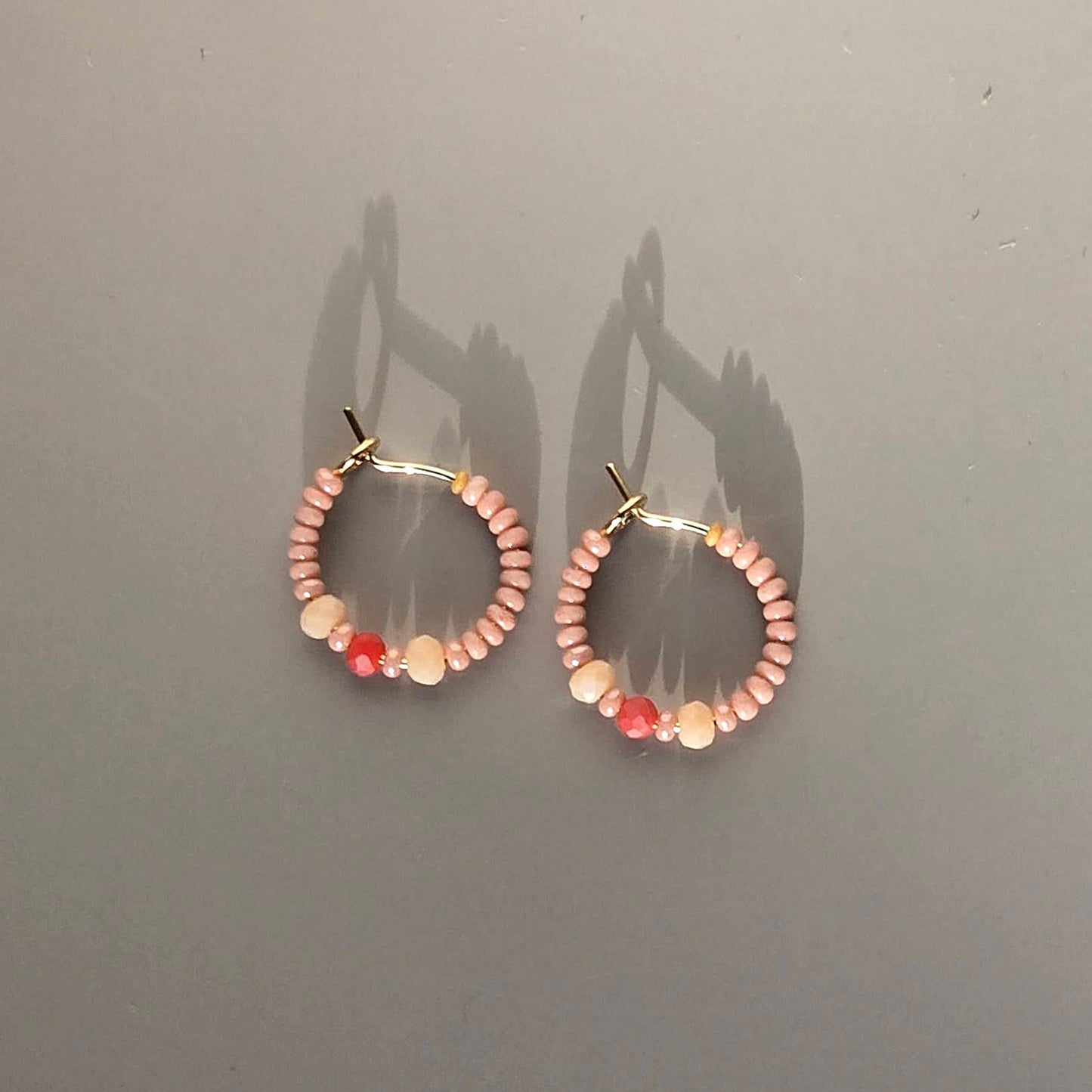 Dusty Rose Hoop Earrings