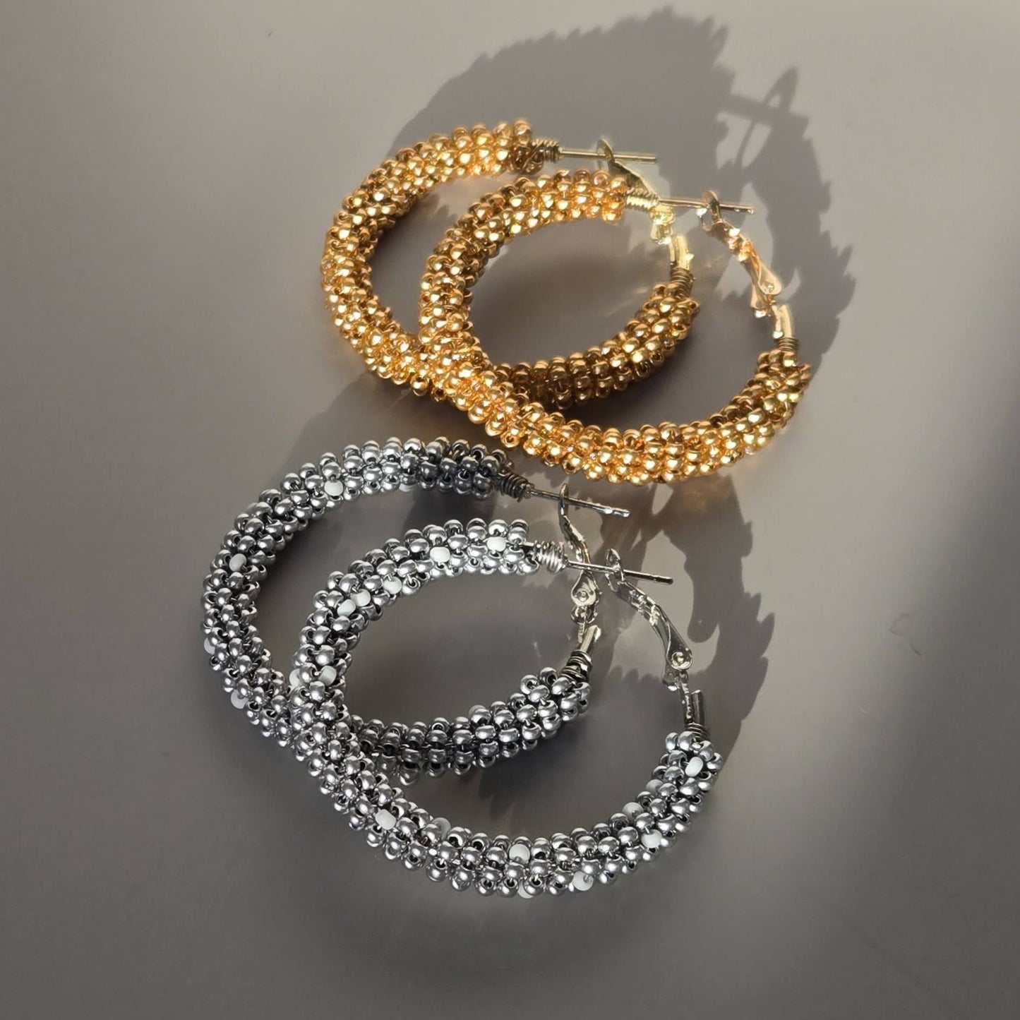 Gold Wire-Wrapped Hoops