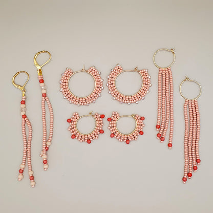Dusty Rose Fringe Earrings