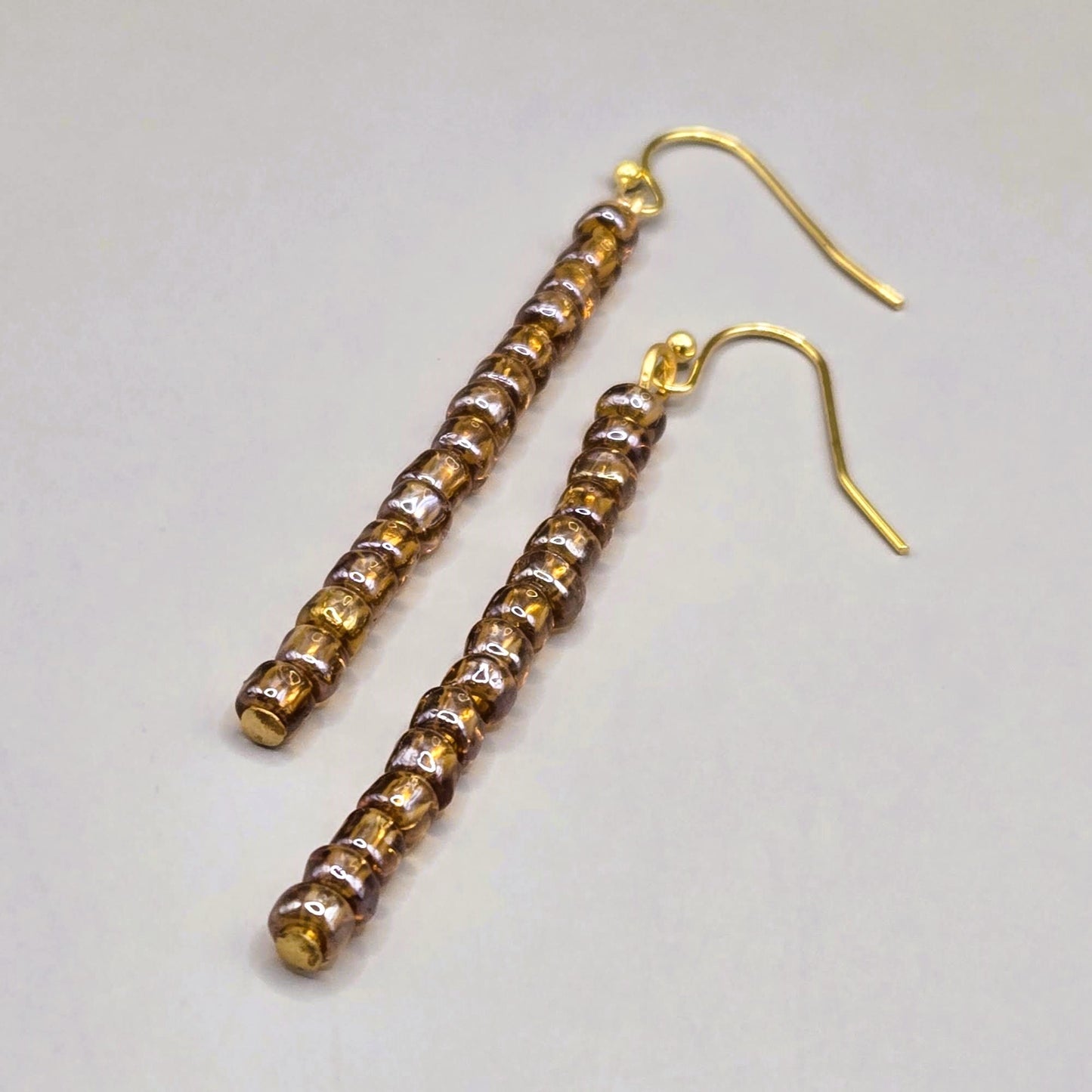 Amber Stick Dangle Earrings