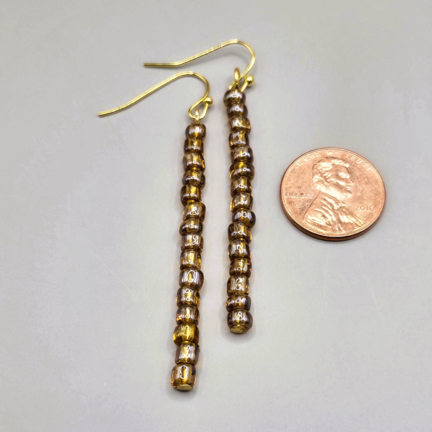Amber Stick Dangle Earrings