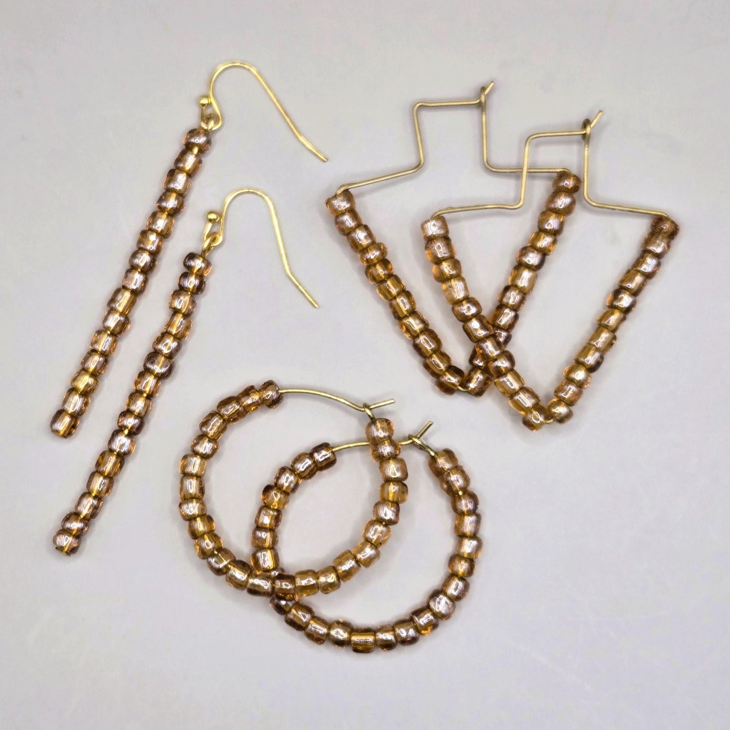 Amber Stick Dangle Earrings