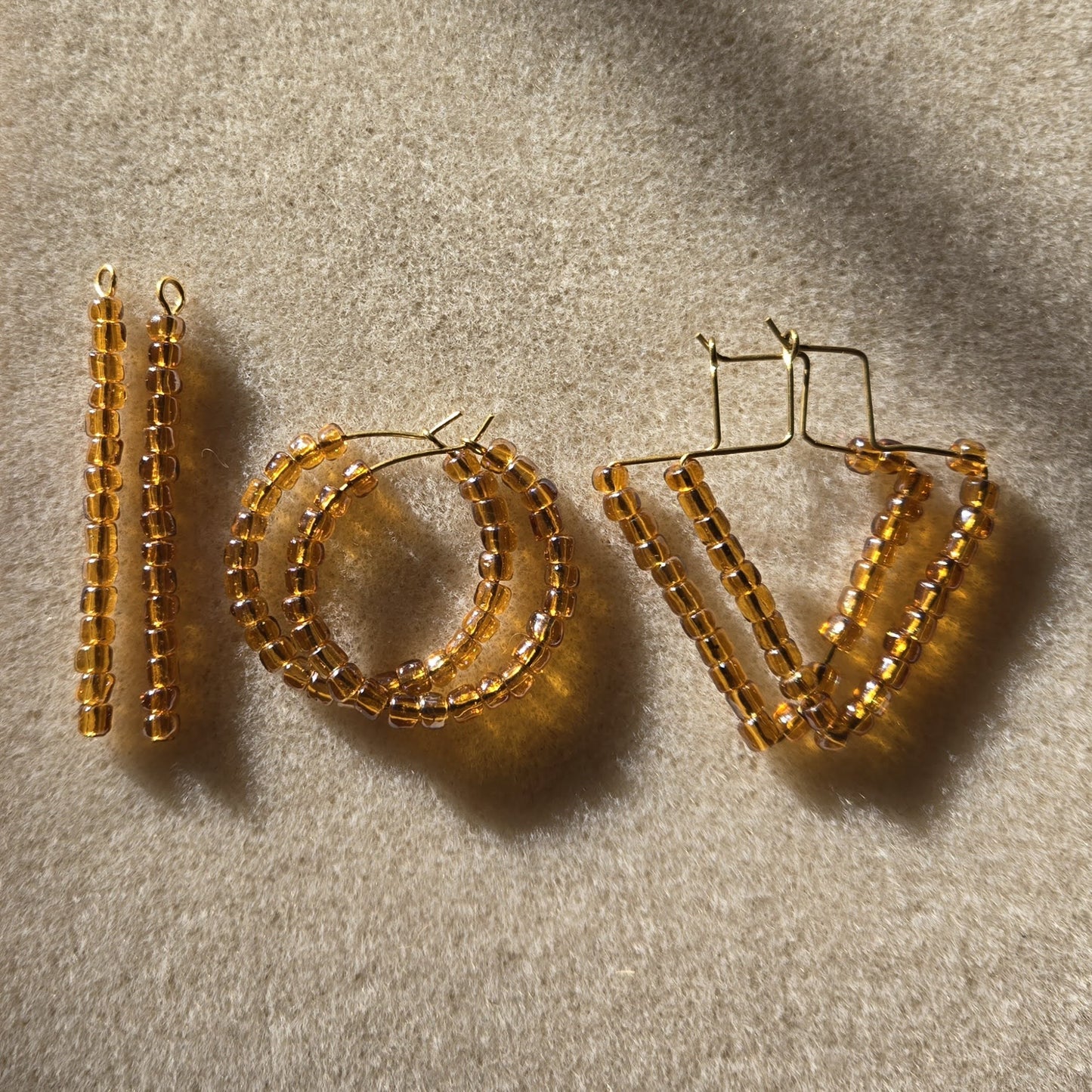 Amber Stick Dangle Earrings