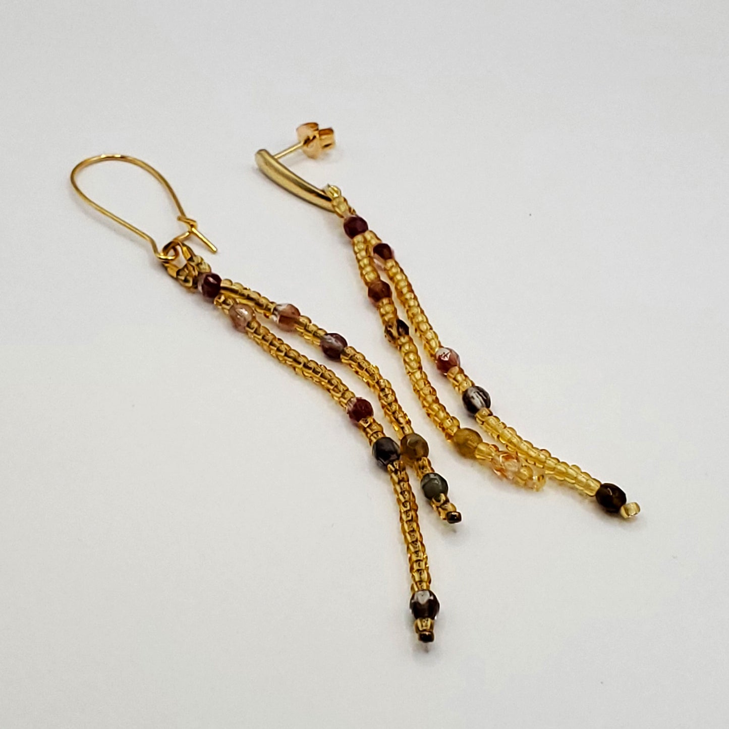 Golden Hour Long Dangle Fringe Earrings