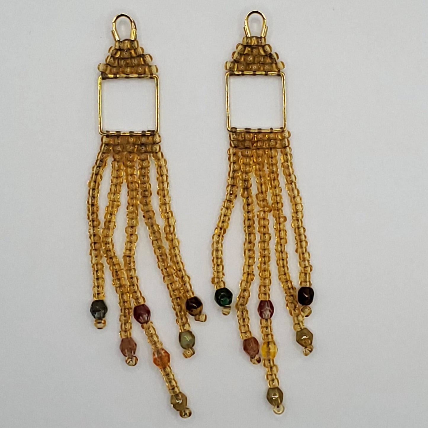 Golden Hour Square Fringe Earrings