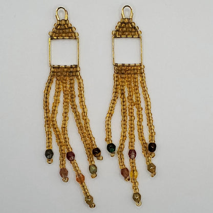 Golden Hour Square Fringe Earrings
