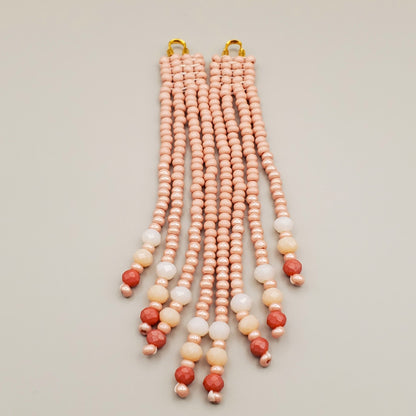 Dusty Rose Fringe Earrings
