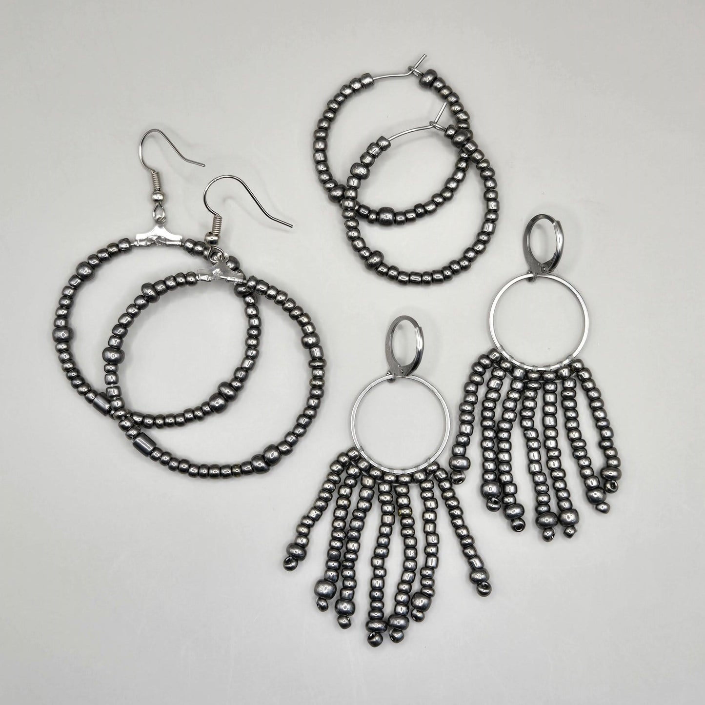 Gunmetal Ophelia Fringe Earrings