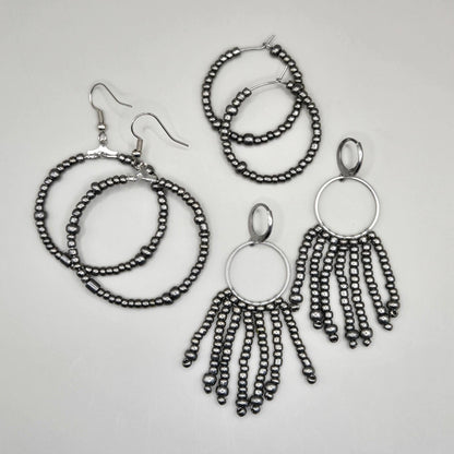 Gunmetal Ophelia Fringe Earrings