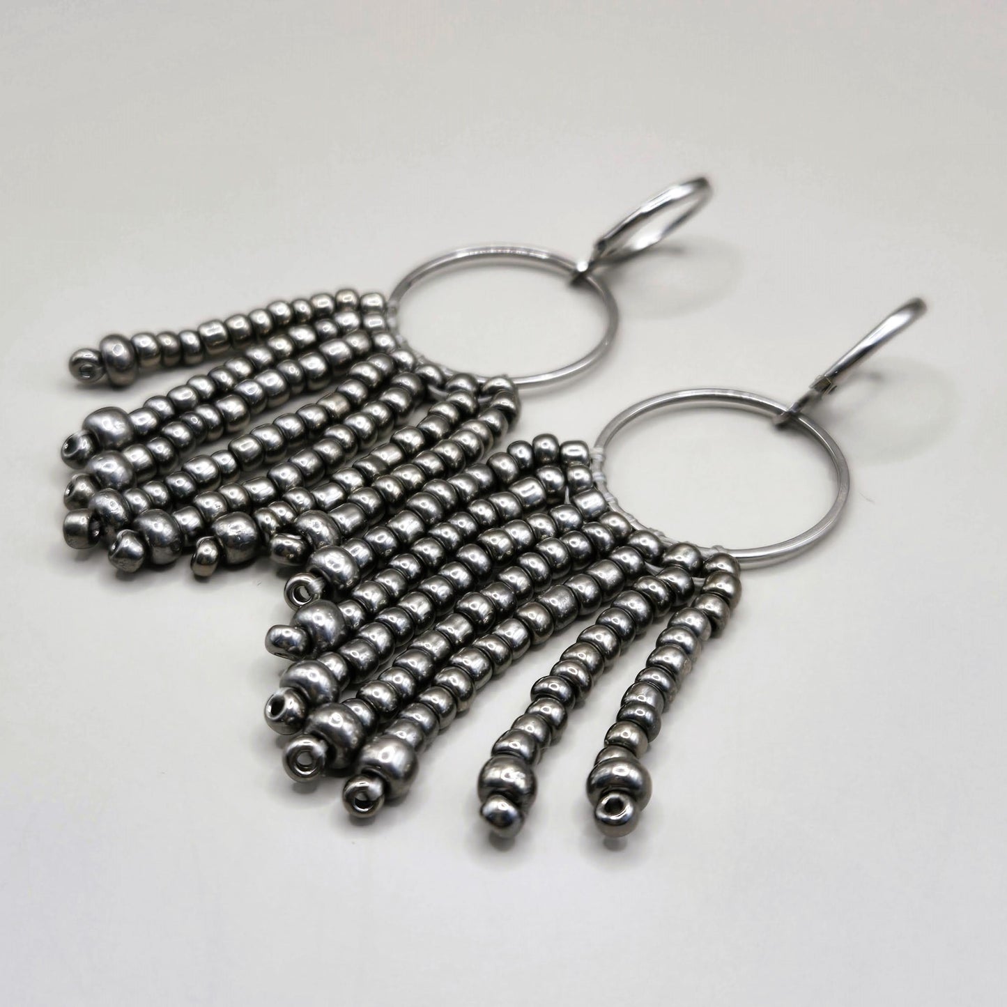 Gunmetal Ophelia Fringe Earrings