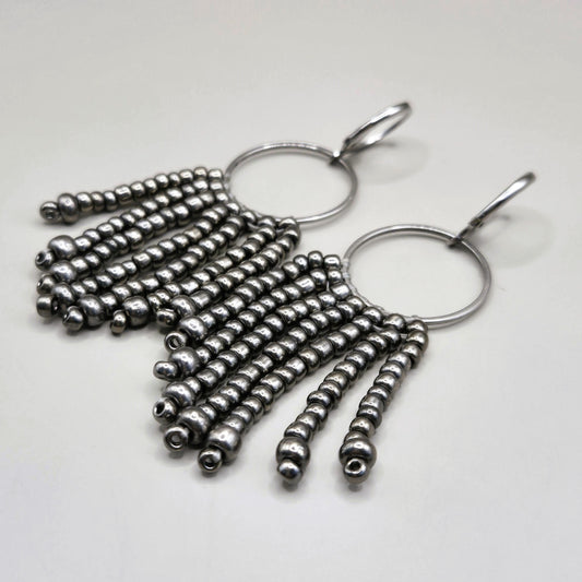 Gunmetal Ophelia Fringe Earrings