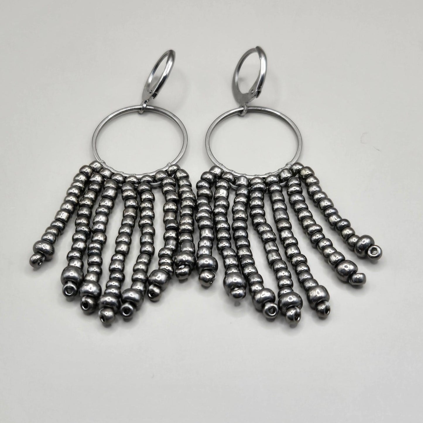 Gunmetal Ophelia Fringe Earrings