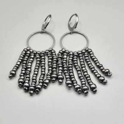 Gunmetal Ophelia Fringe Earrings