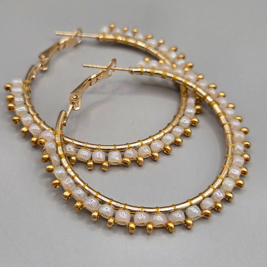 Pearly Juliet Hoop Earrings