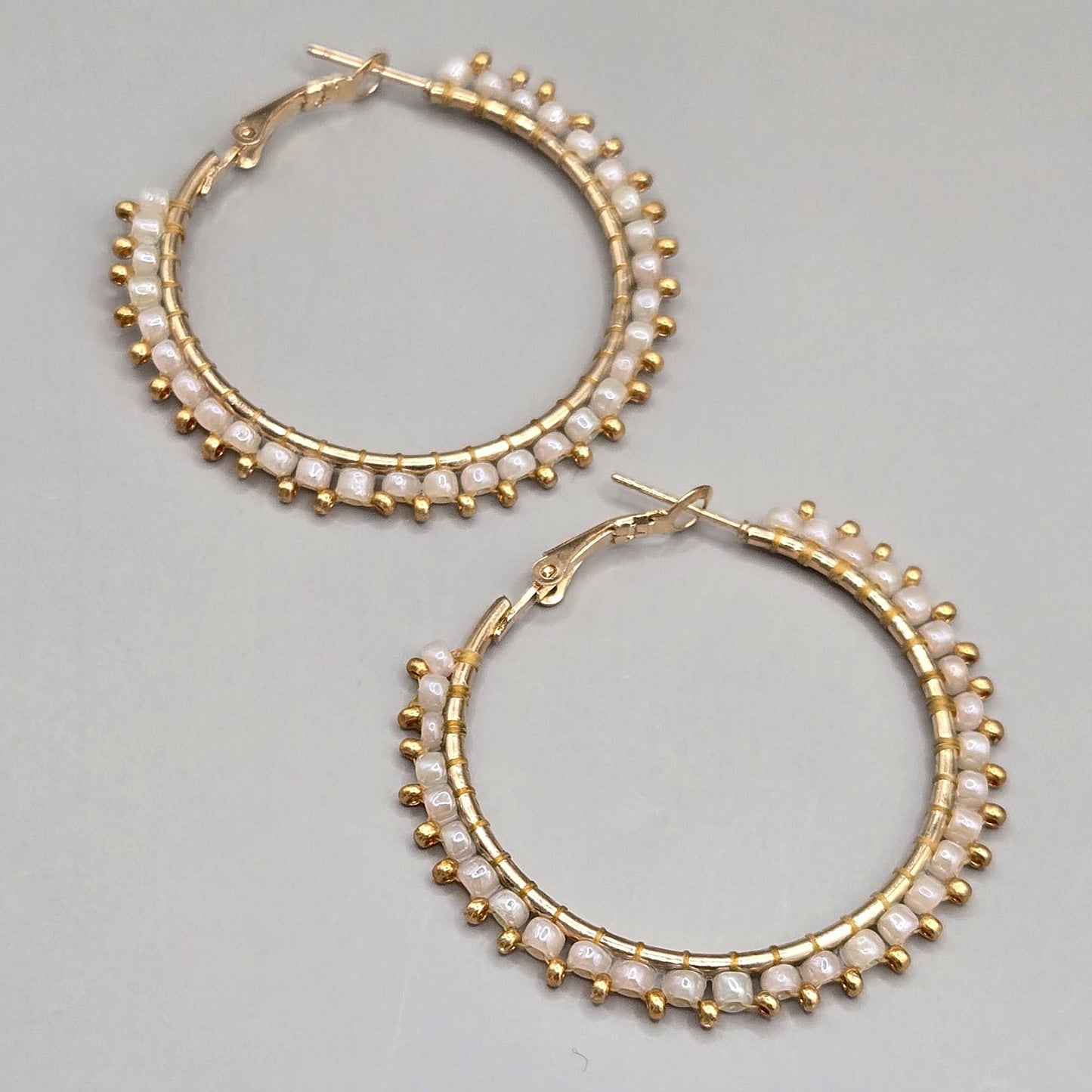 Pearly Juliet Hoop Earrings