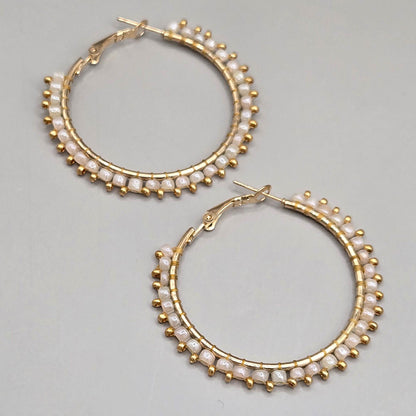 Pearly Juliet Hoop Earrings