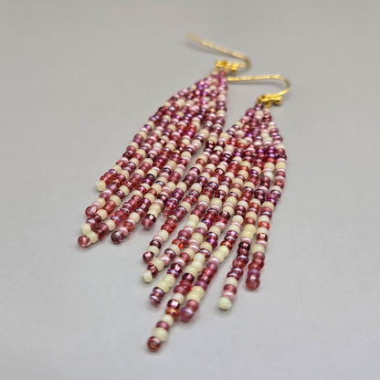Raspberry Feste Fringe Earrings
