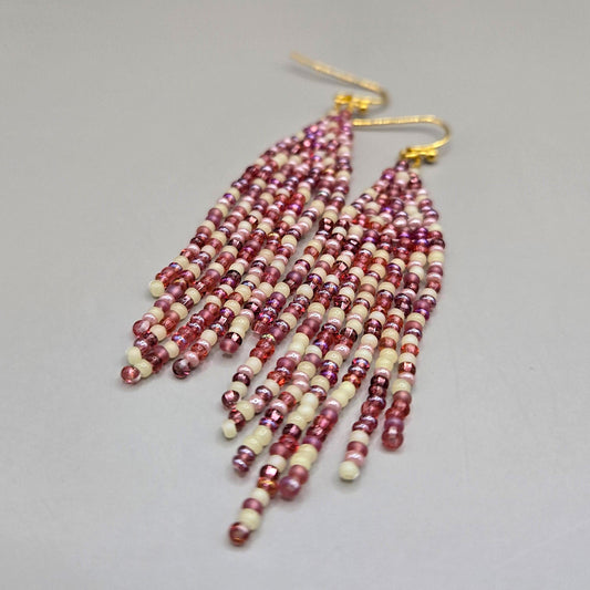 Raspberry Feste Fringe Earrings