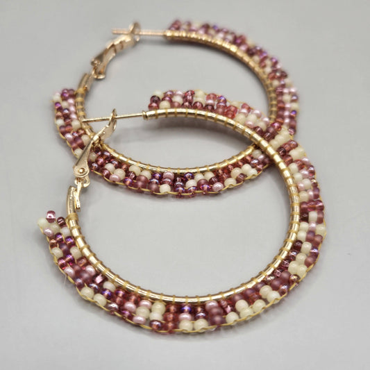 Raspberry Juliet Hoop Earrings