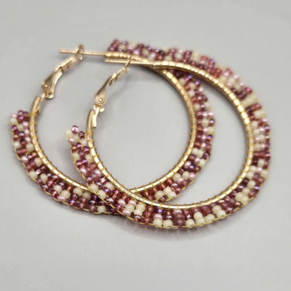 Raspberry Juliet Hoop Earrings