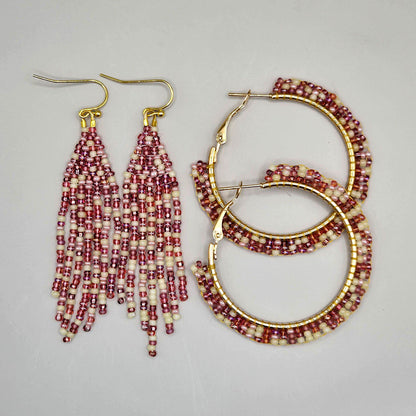 Raspberry Juliet Hoop Earrings