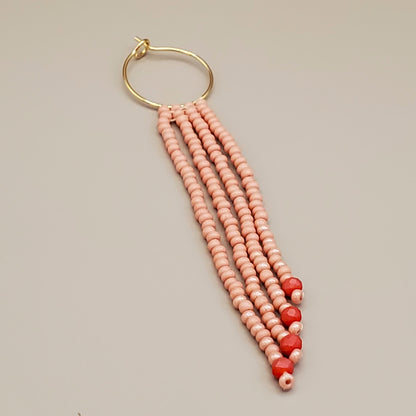 Dusty Rose Fringe Earrings