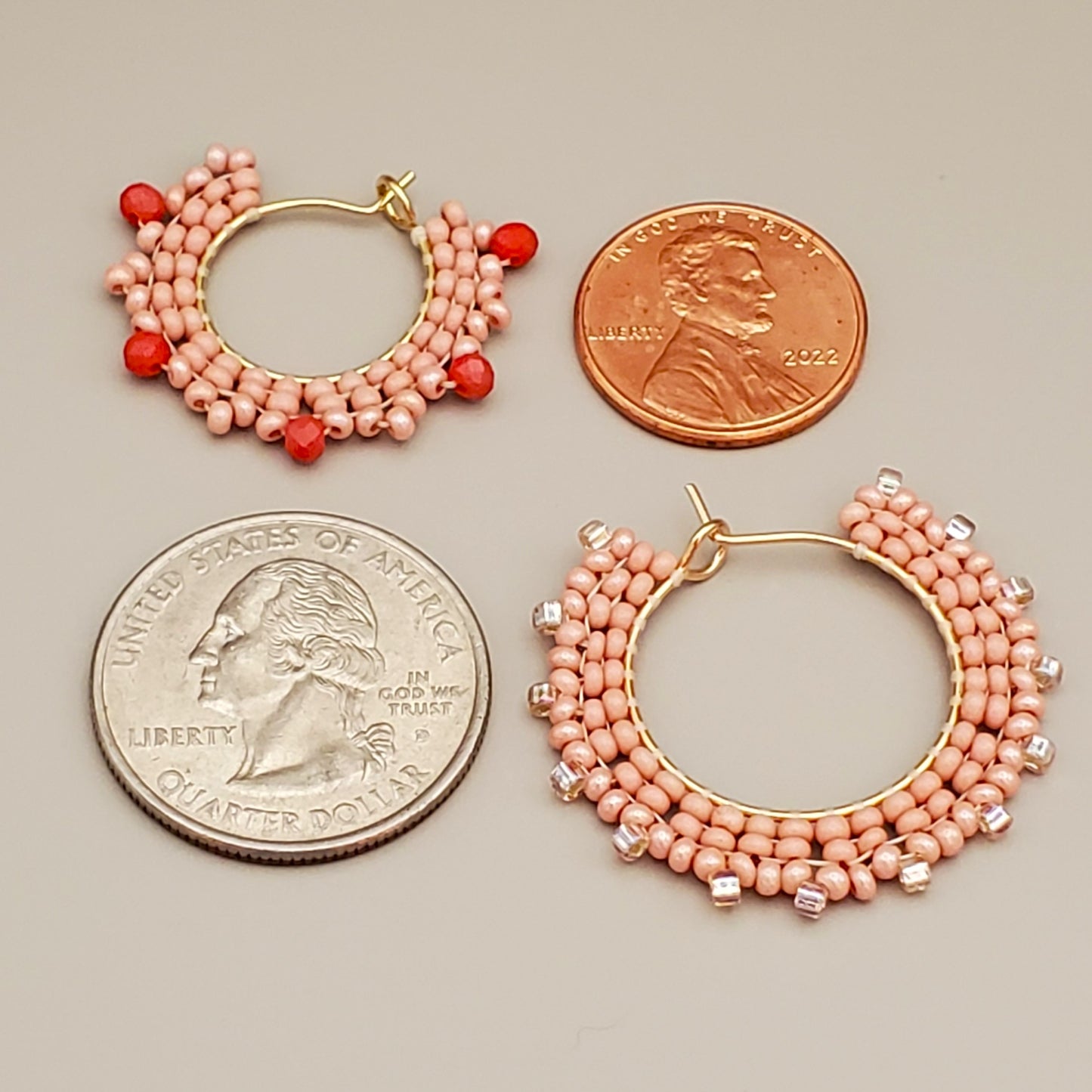 Dusty Rose Hoop Earrings