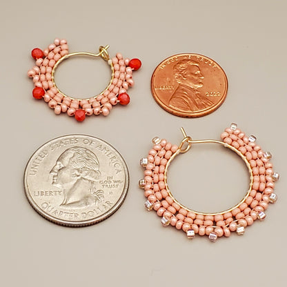 Dusty Rose Hoop Earrings