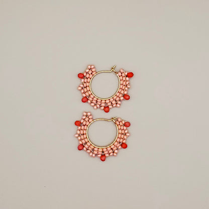 Dusty Rose Hoop Earrings