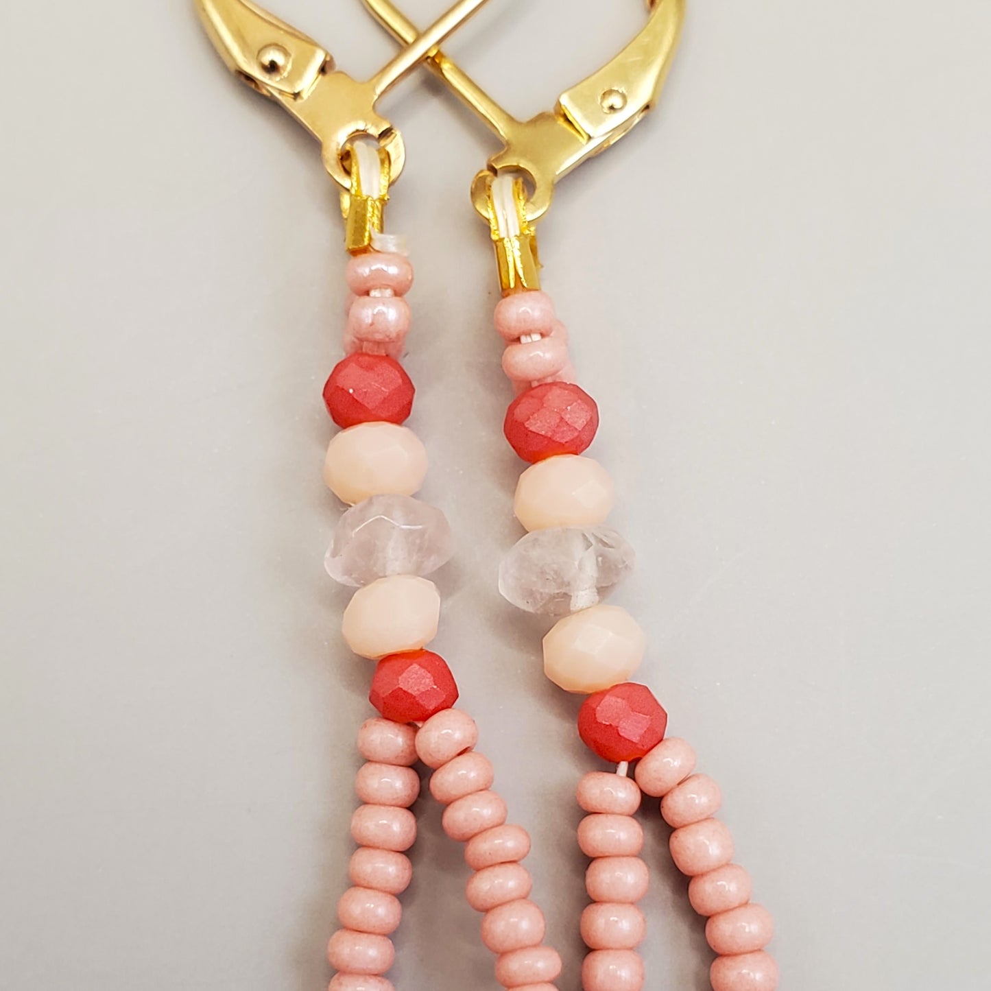 Dusty Rose Fringe Earrings