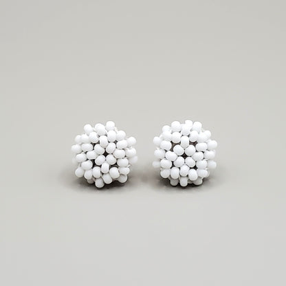 Custom Order: Handwoven Seed Bead Stud Earrings (The Hermia)