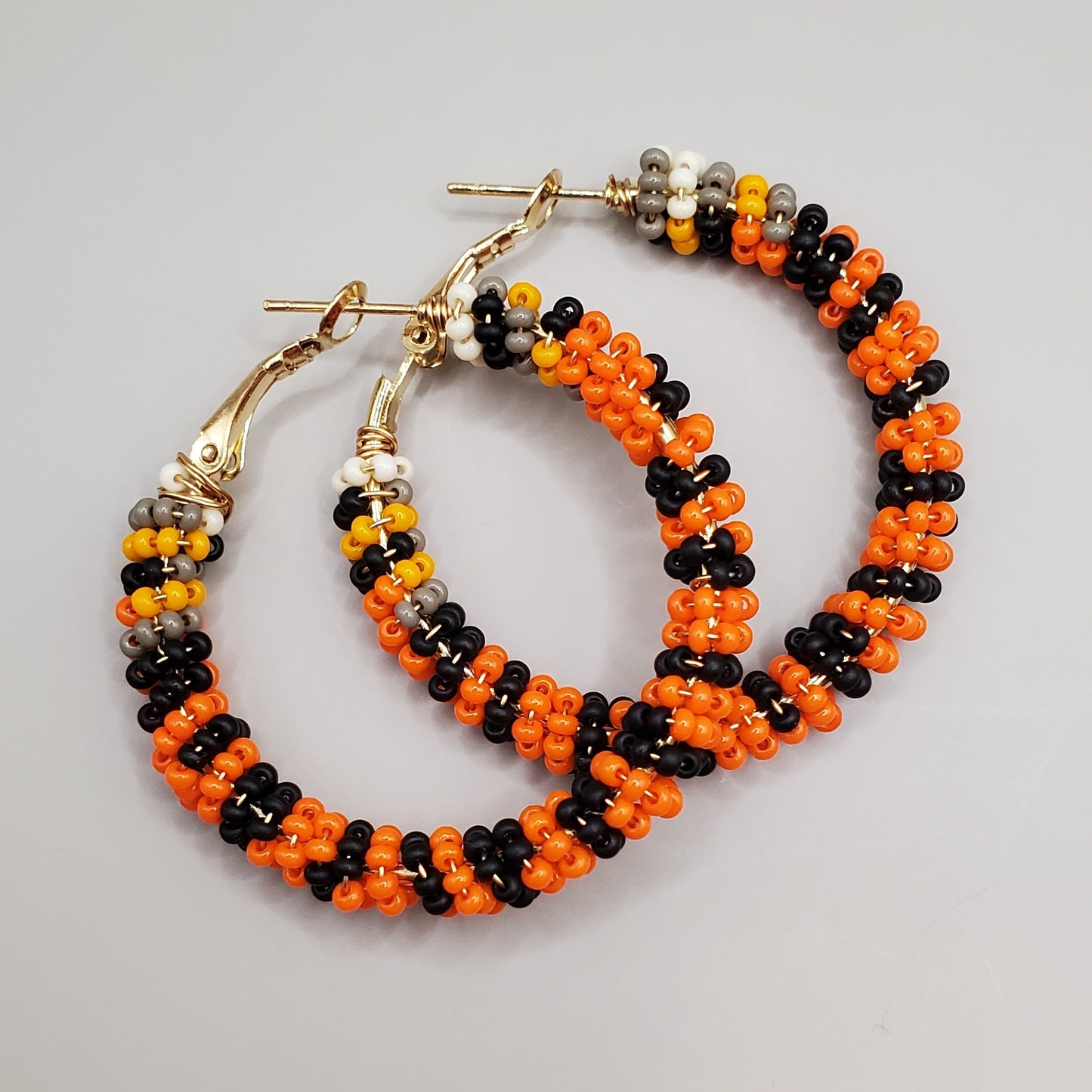 Tiger Wire-Wrapped Hoops