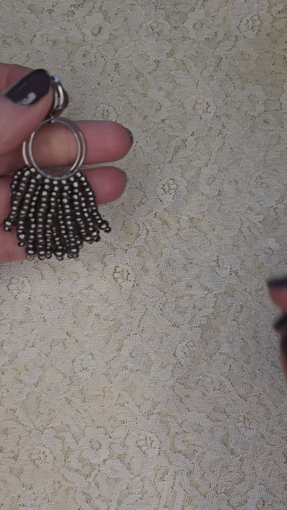 Gunmetal Ophelia Fringe Earrings