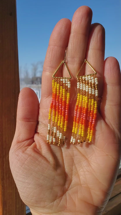 Sunshine Triangle Fringe Earrings